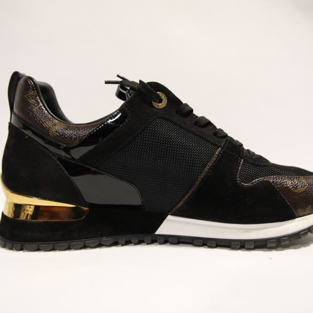 ** SOLD ** Louis Vuitton Black and Gold Run Away Sneakers